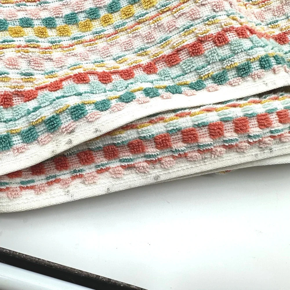 Opalhouse Multi Striped Sonoma Bath Towel Boho Geometric Multi Color Fringe Edge